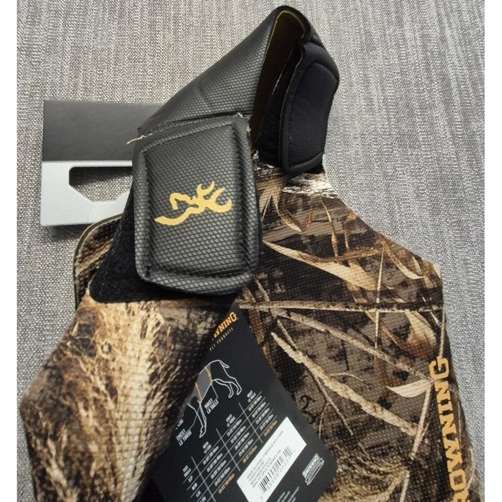 NWT Browning Neoprene Camo Max-5 Dog hunting Vest XXL Chest Protector adjustable